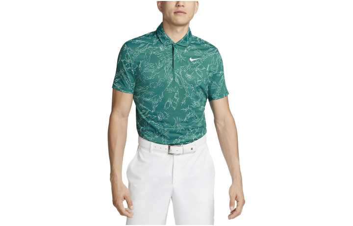 Nike Nike Polo Shirts Men's Green Polo Collar Moderate Straight Fit