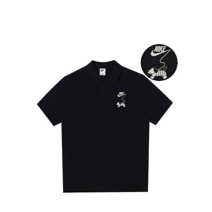 Nike Nike Polo Shirts Unisex Black Polo Collar Moderate Straight Fit