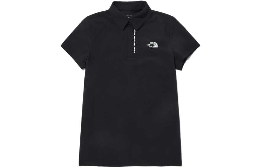 THE NORTH FACE Polo Shirts Men's Black Polo Collar Moderate Straight Fit