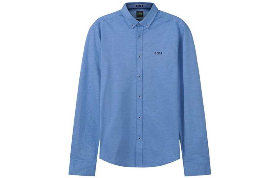 HUGO BOSS Shirts Men's Blue Polo Collar Moderate Other
