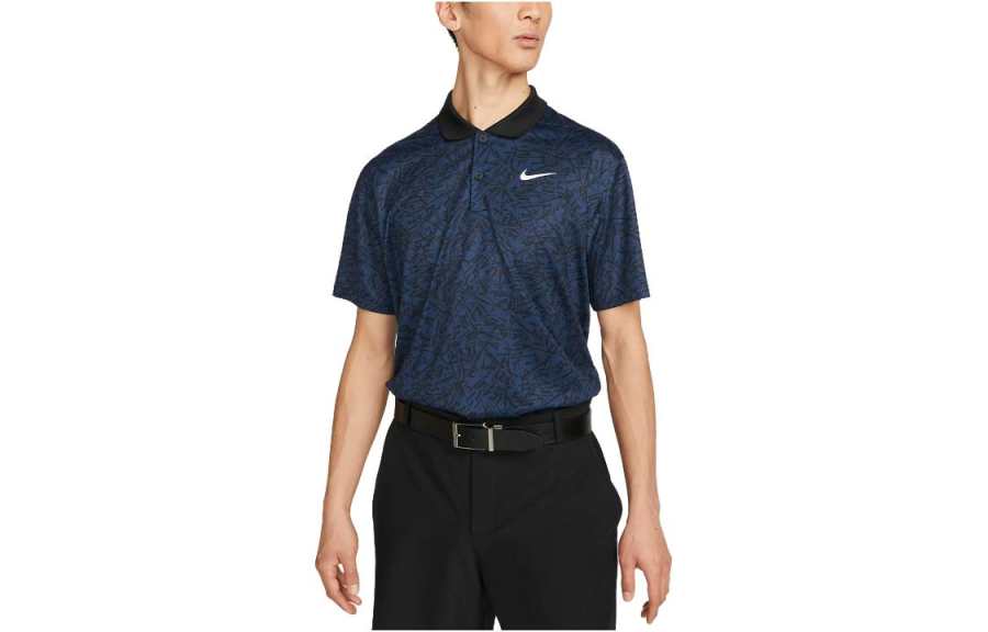 Nike Nike Polo Shirts Men's Navy Blue Polo Collar Moderate Straight Fit