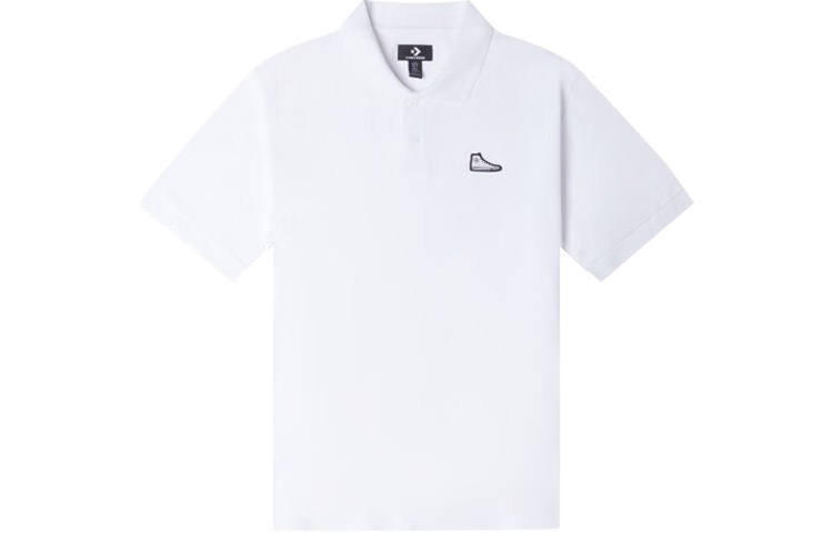 Converse Converse Polo Shirts Men's White Lapel Moderate Straight Fit