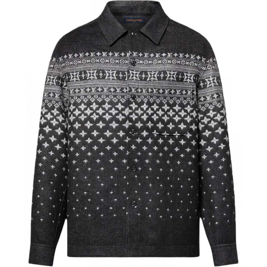 LOUIS VUITTON Silk Cashmere And Wool Blend Double Face Jacquard Overshirt