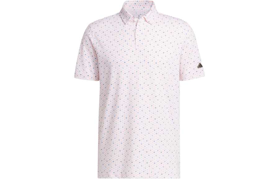 Adidas Adidas Polo Shirts Men's Fusion Coral Pink Polo Collar Moderate Straight Fit