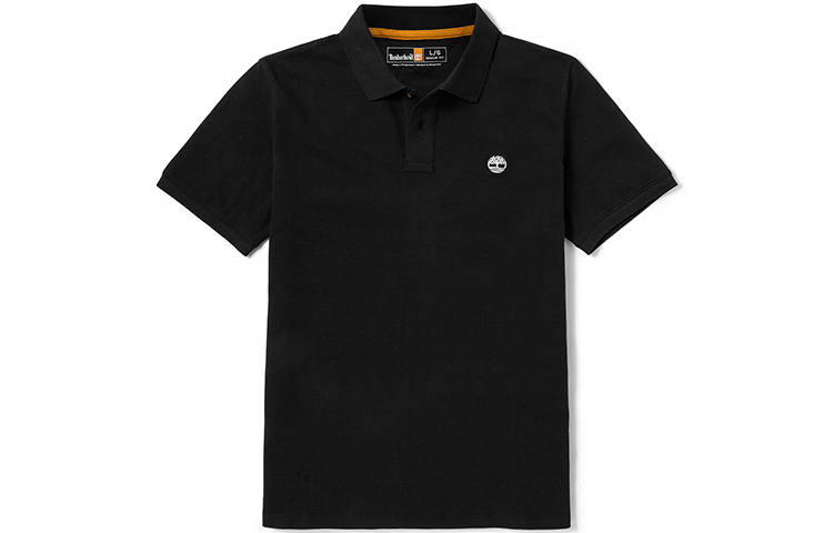 Timberland Polo Shirts Men's Black Polo Collar Moderate Straight Fit