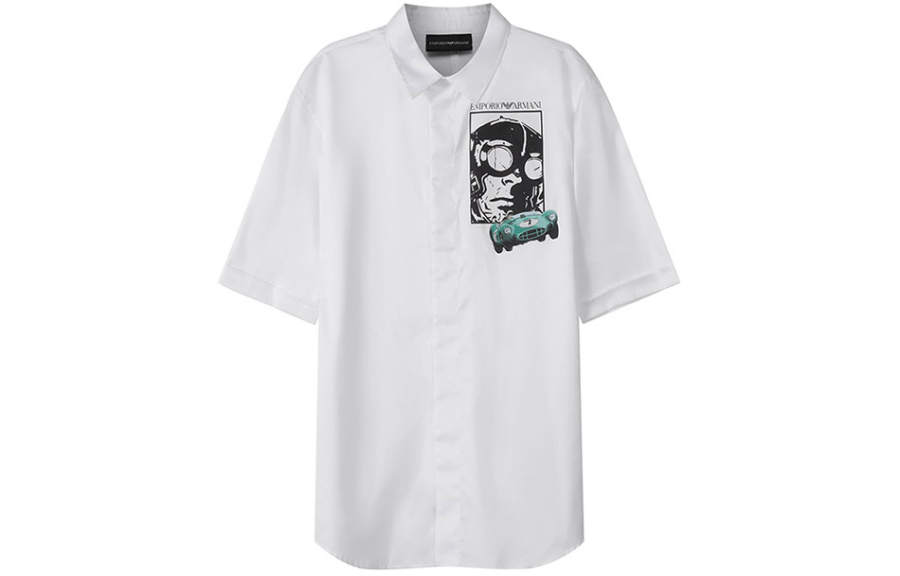 EMPORIO ARMANI Shirts Men's White Lapel Moderate Other