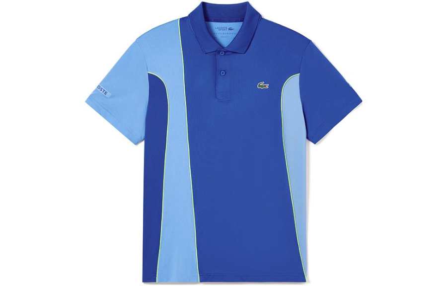 LACOSTE Djokovic Collaboration Polo Shirts Men's Dark Blue X18 Polo Collar Moderate Straight Fit