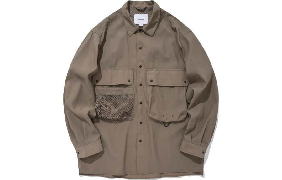 COVERNAT Shirt Coat Unisex Beige