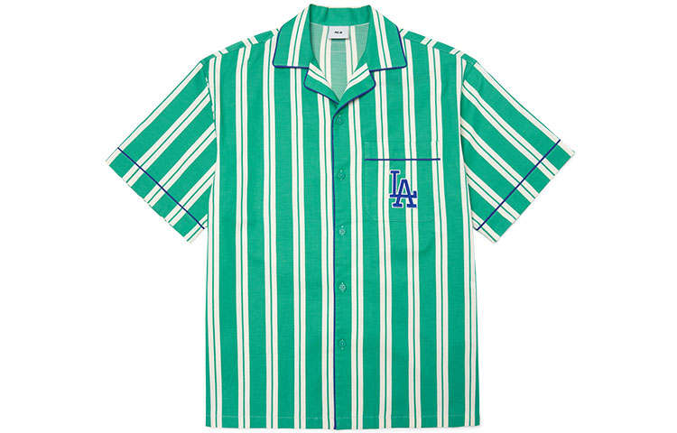 MLB Los Angeles Dodgers Shirts Unisex Mint Green Cuban Collar Moderate Other