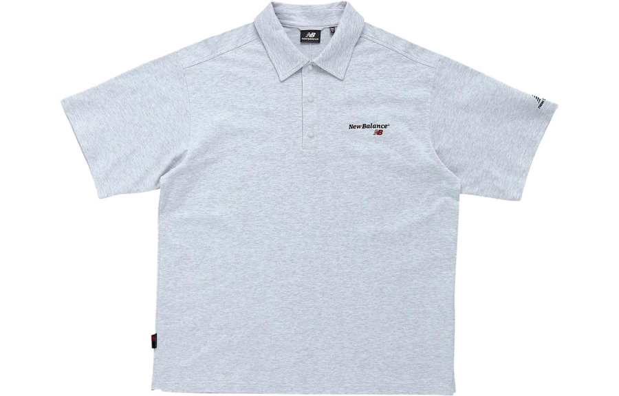 New Balance New Balance Polo Shirts Men's Light Gray Polo Collar Moderate Straight Fit