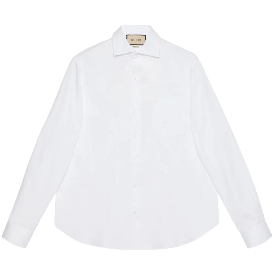 GUCCI GG-embroidered cotton shirt