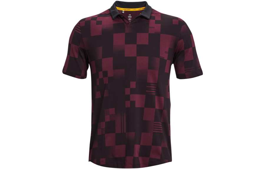Under Armour Polo Shirts Men's Burgundy Polo Collar Moderate Straight Fit