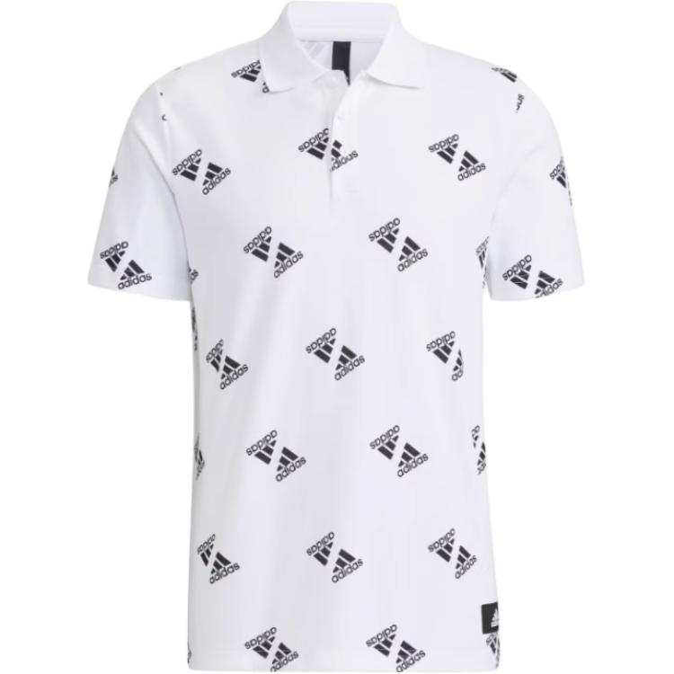 Adidas Adidas Polo Shirts Men's White Polo Collar Moderate Straight Fit