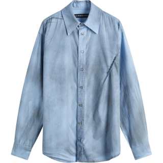 Y/Project Shirts Men's Blue Pointed Collar Moderate Other