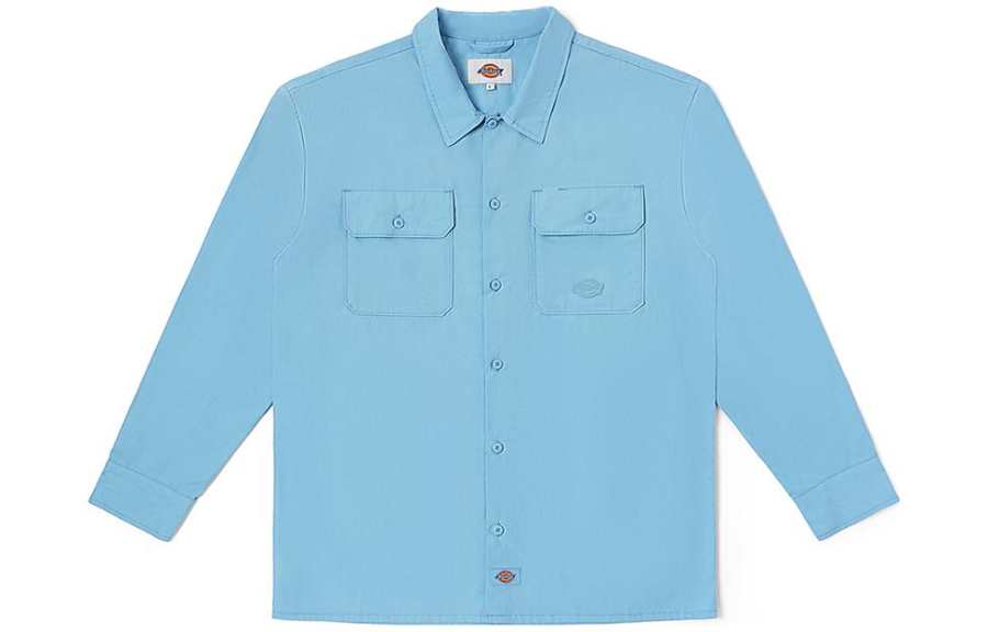 Dickies Shirts Unisex Blue Pointed Collar Moderate Other