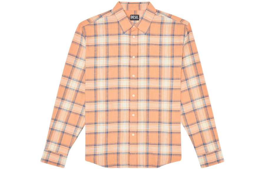 DIESEL DIESEL Shirts Men's Orange Lapel Moderate Other