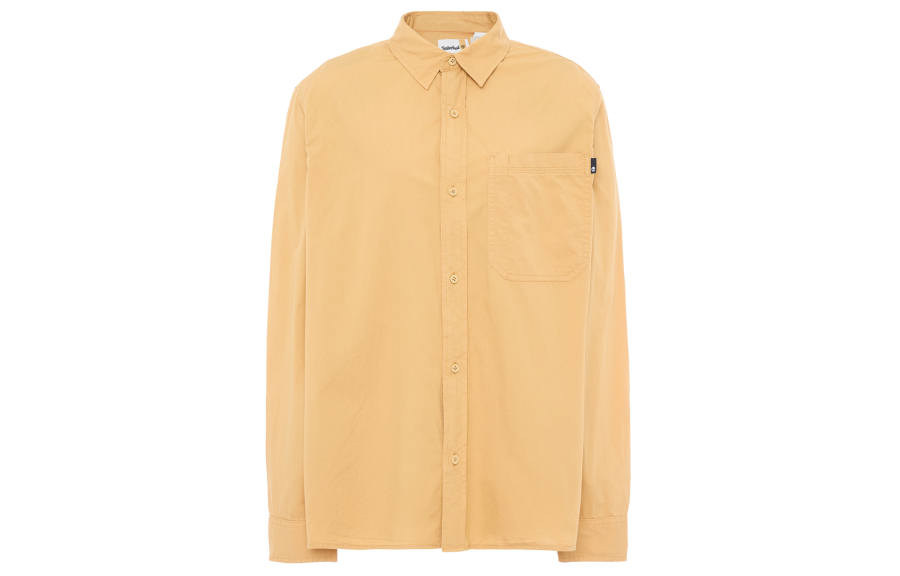 Timberland Shirts Men's Orange Pointed Collar Moderate Shirt