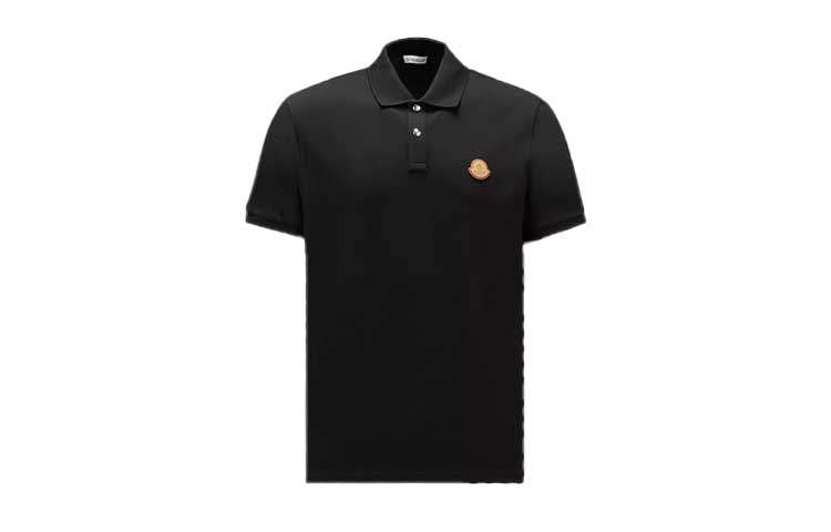 Moncler Polo Shirts Men's Black Polo Collar Moderate Straight Fit