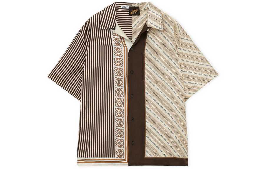 LOEWE LOEWE Pre Owned 2020s Anagram Striped Silk Shirt