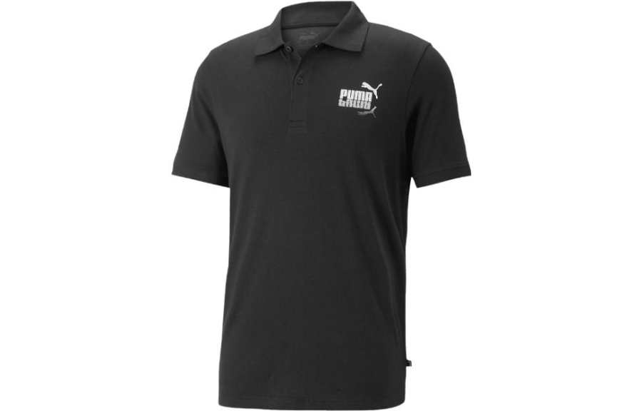 PUMA Polo Shirts Men's Black Polo Collar Moderate Other