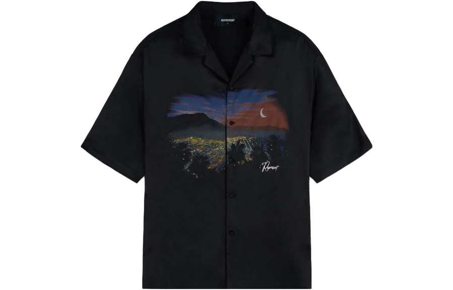 REPRESENT REPRESENT Shirts Men's Black Cuban Collar Moderate Shirt