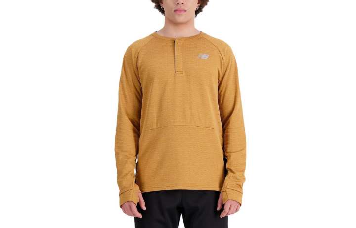 New Balance New Balance Sweatshirts Men's Yellow Crew Neck Moderate Regular