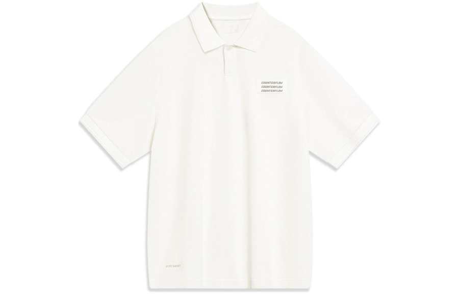 Li-Ning Li Ning CF Tracing Polo Shirts Unisex Ivory Polo Collar Moderate Straight Fit