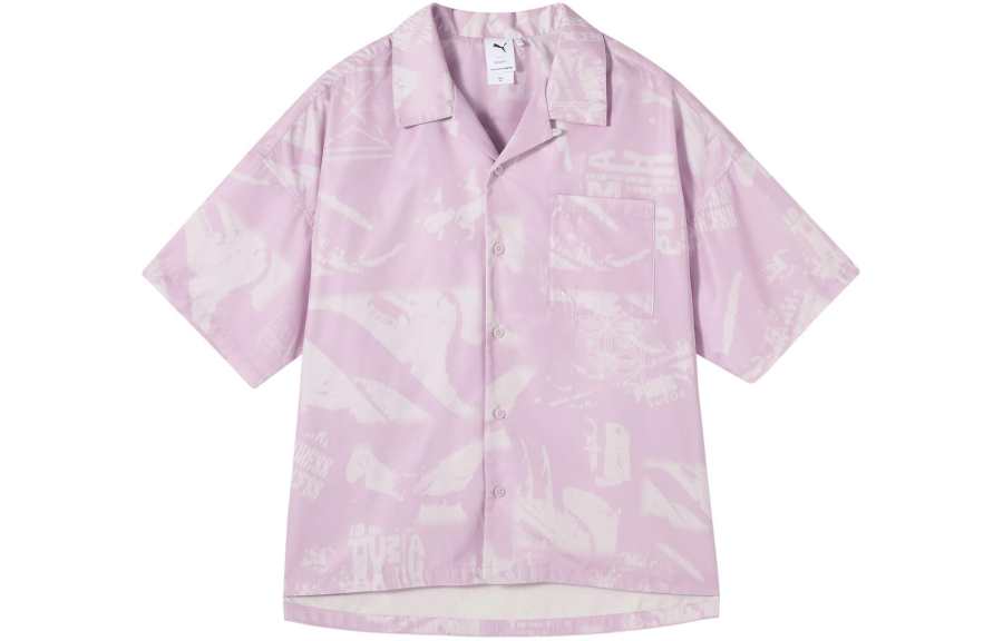 PUMA D AOPSHORTSLEEVE Shirt Unisex Light Purple