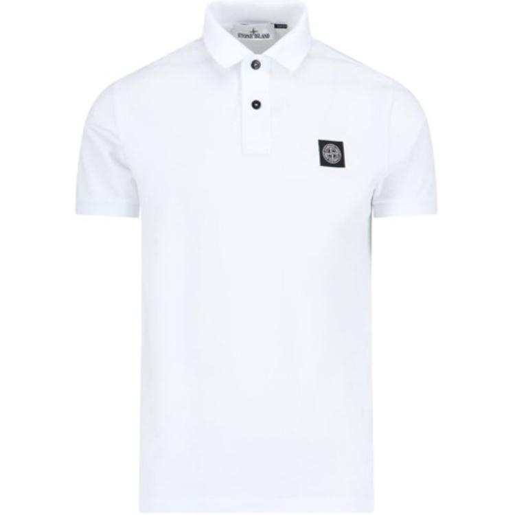 STONE ISLAND Logo Patch Short Sleeved Polo Shirt