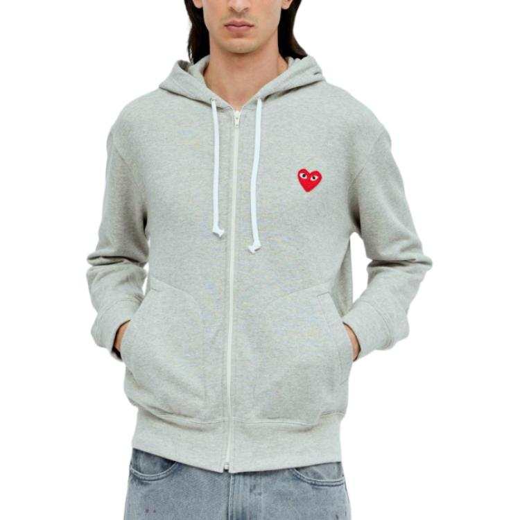 CDG Play Sweatshirts Men's Gray Hooded Moderate Other