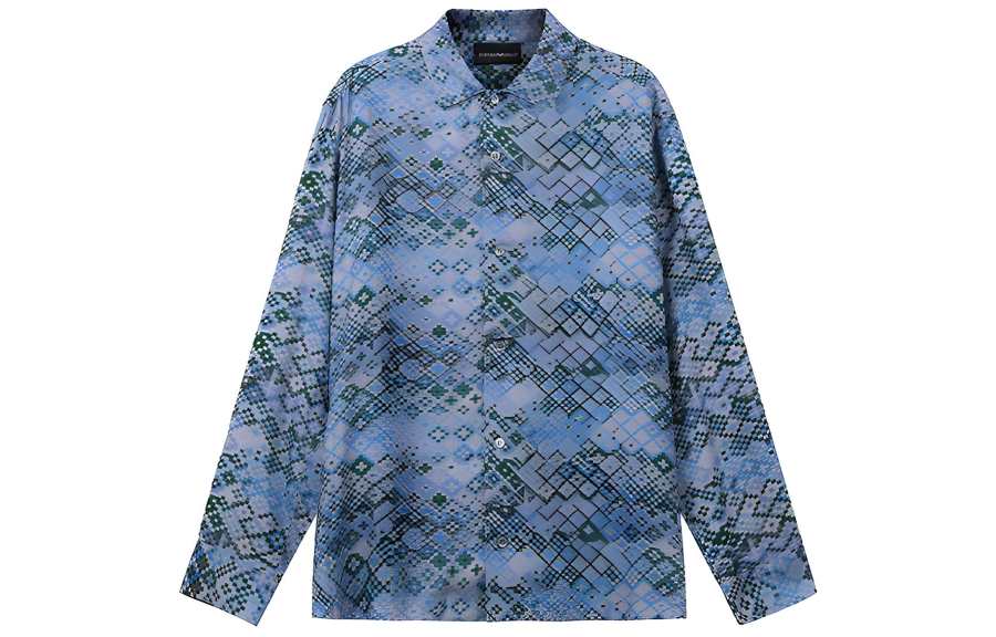 EMPORIO ARMANI Shirt Men's Blue Green