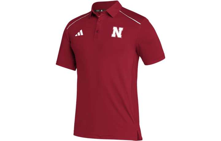 Adidas Adidas Free Shipping With AdiClub Nebraska Cornhuskers Short Sleeve Polo