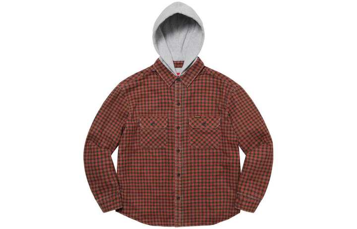Supreme Supreme Houndstooth Flannel Hooded Shirt