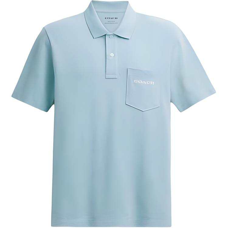 COACH SS25 Polo Shirt Men's Dusty Blue