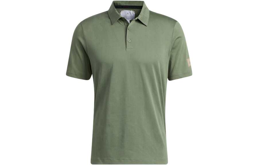 Adidas Adidas Polo Shirts Men's Green Polo Collar Moderate Straight Fit