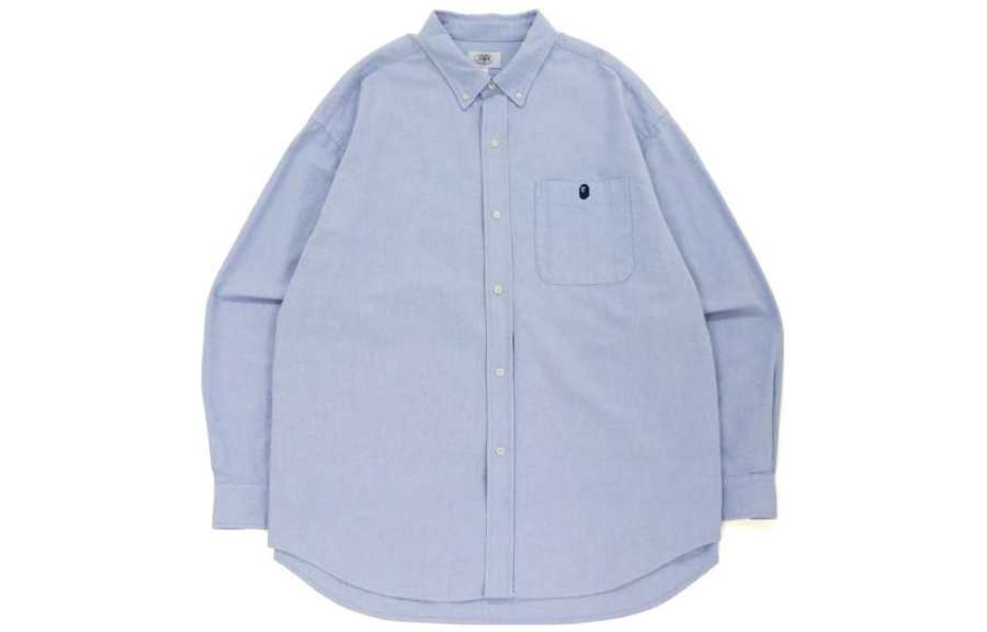 A BATHING APE Bape Tonal One Point Oxford Loose Fit Bd Shirt