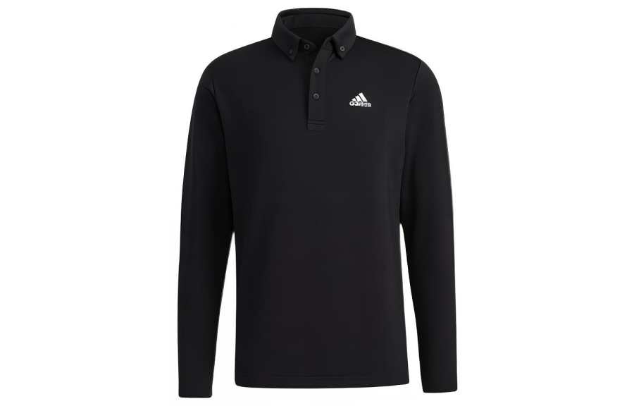 Adidas Adidas Polo Shirts Men's Black Polo Collar Moderate Straight Fit