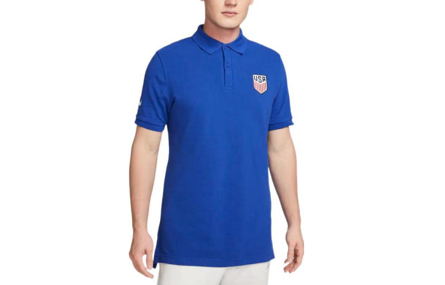 Nike Nike Polo Shirts Men's Blue Polo Collar Moderate Straight Fit