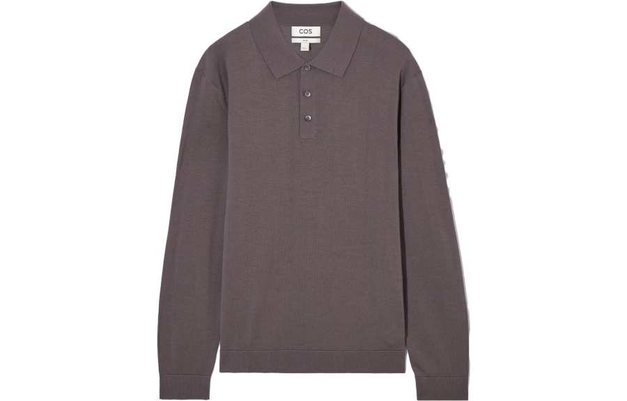 COS Polo Shirts Men's Cameo Brown Polo Collar Moderate Straight Fit