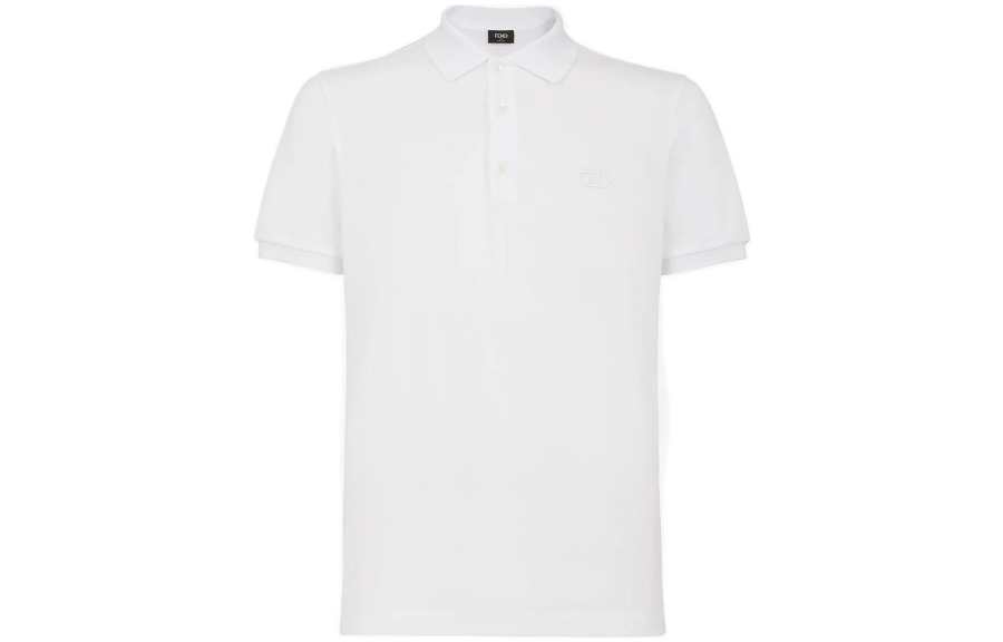 FENDI Polo Shirts Men's White Polo Collar Moderate