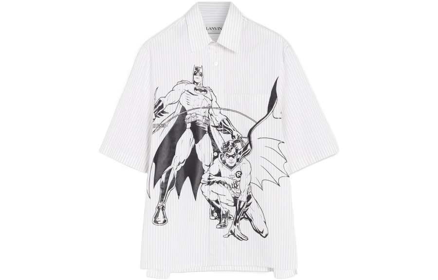 Lanvin Lanvin X Batman Shirts Men's White Lapel Moderate Other