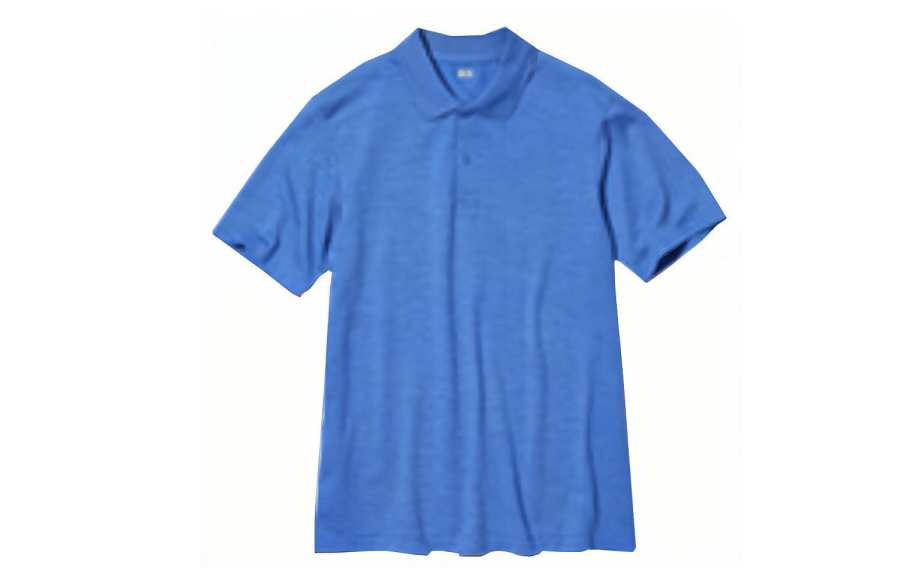 UNIQLO Polo Shirts Men's Deep Sea Blue Polo Collar Moderate Straight Fit
