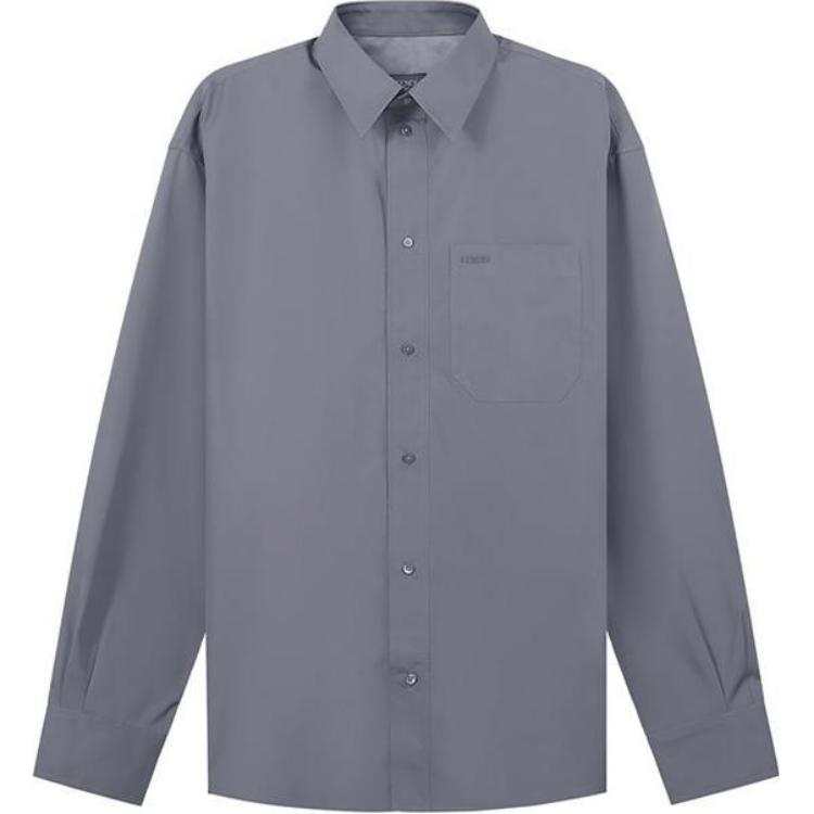 FENDI Shirts Men's Dark Gray Lapel Moderate