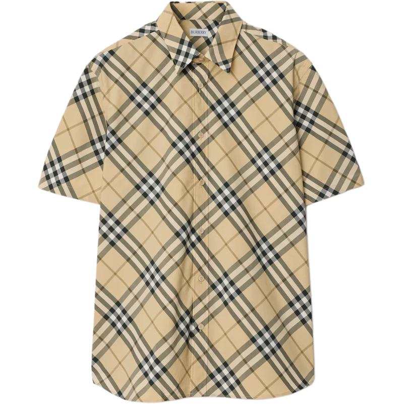 Burberry Shirts Men's Khaki Lapel Moderate