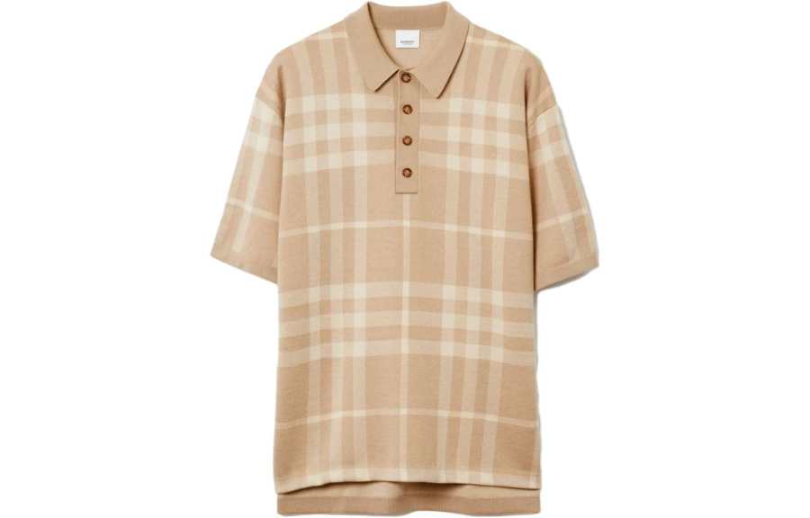 Burberry Polo Shirts Men's Khaki Polo Collar Moderate