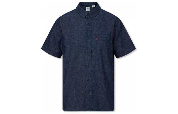 Levis Levis Shirts Men's Blue Pointed Collar Moderate Denim