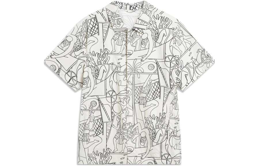 Li-Ning Li Ning Sports Life Collection Shirt Men's Black White Combination Print