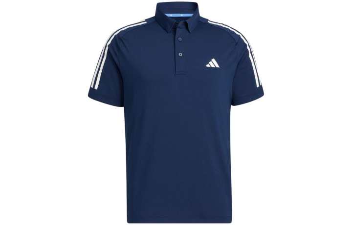 Adidas Adidas Polo Shirts Men's Preppy Navy Blue Polo Collar Moderate Straight Fit
