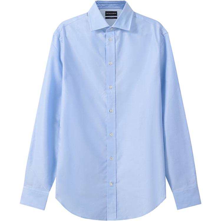 EMPORIO ARMANI Shirts Men's Light Blue Pointed Collar Moderate Shirt