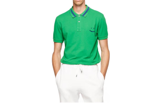 Paul Smith Polo Shirts Men's Bright Green Polo Collar Moderate Straight Fit